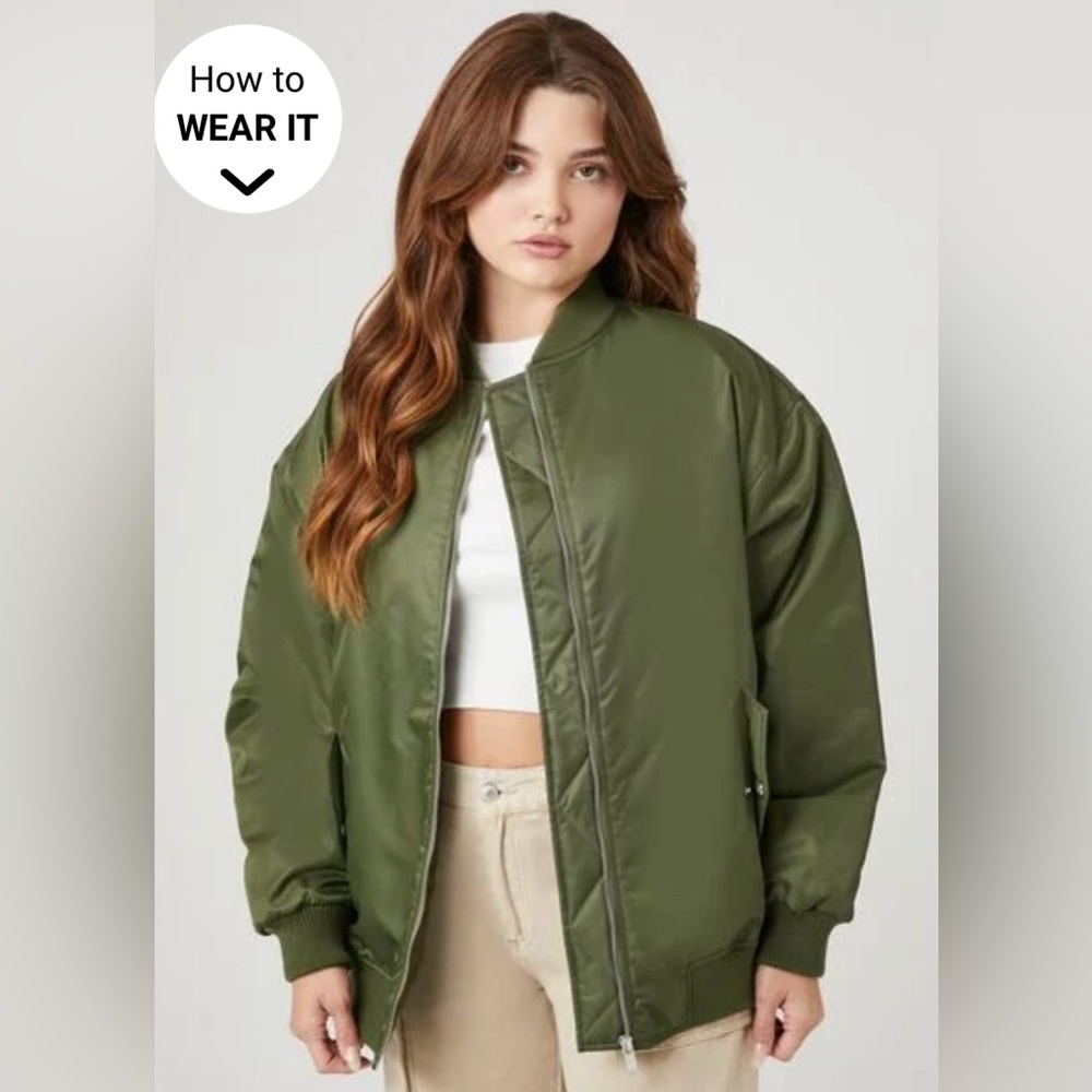 Forever 21 Green Bomber Jacket